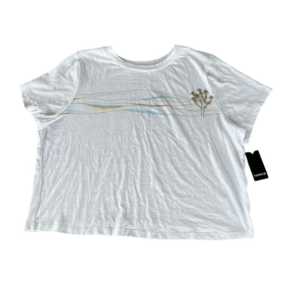 Torrid Joshua Tree Classic Fit Super Soft Slub Crew Neck Baby Tee Plus Sz 1X NWT - Picture 6 of 8